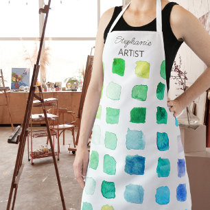 Personalized Green Artist Apron