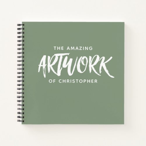 Personalized Green Artist Sketchbook Notebook