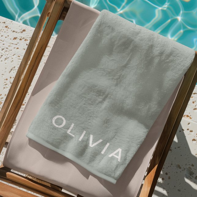 Personalized Green Ash Color Custom  Beach Towel (Creator Uploaded)