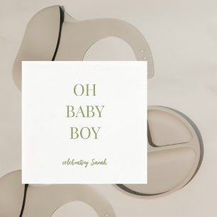 Personalized Green Baby Boy Shower Napkins