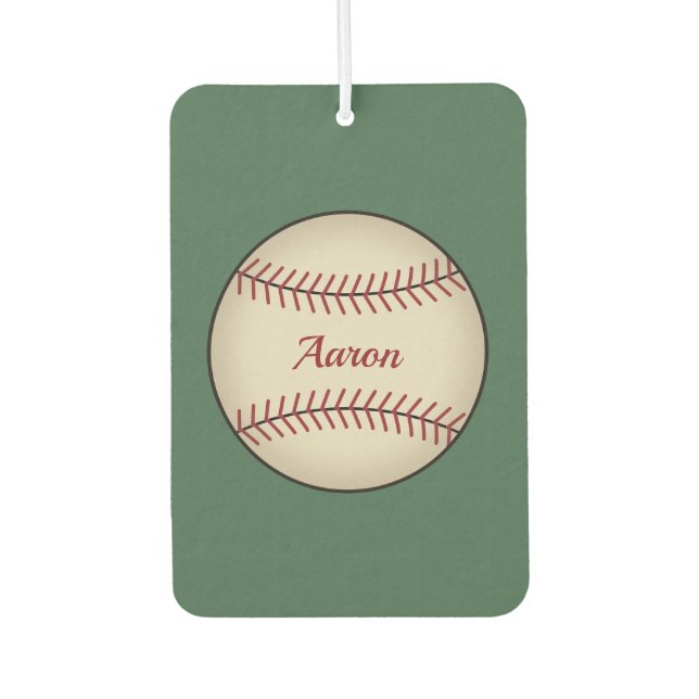 Personalized Green Baseball Air Freshener  (Front)
