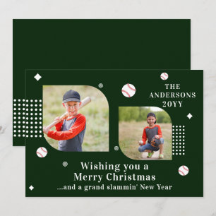 Personalized Green Baseball Christmas 2 Photo