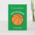 Personalized Green Basketball Card<br><div class="desc">A green basketball birthday card,  which you can easily personalize with his name and age if it's a different age. The inside reads a birthday message,  which you can easily edit as well. You can personalize the back of this basketball birthday card with the year. Great for basketball lovers.</div>