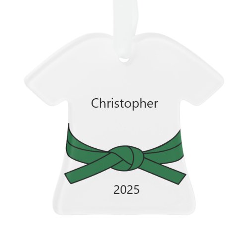 Personalized Green Belt Karate Ornament