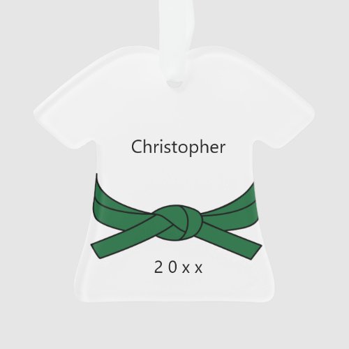 Personalized Green Belt Karate Ornament