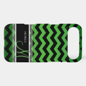 Personalized Green & Black Chevron Case-Mate iPhone Case (Back (Horizontal))