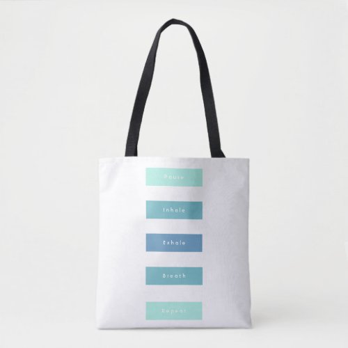 Personalized Green Blue Five Words Custom Message Tote Bag