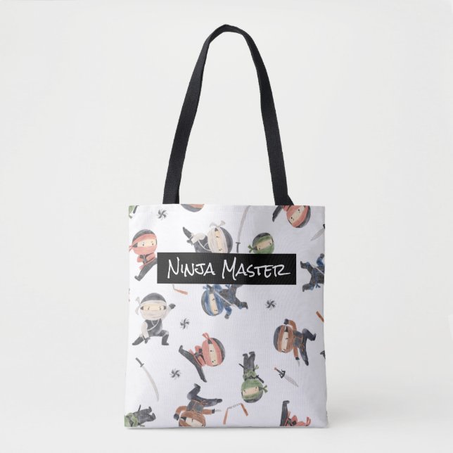 Personalized Green Blue Orange Ninja Gift Design  Tote Bag (Front)