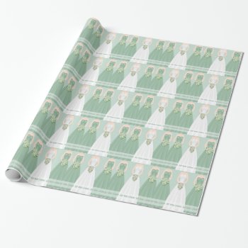 Personalized Green Bridal Shower Wrapping Paper by Be_My_Valentine at Zazzle