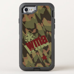 Personalized Green & Brown Camouflage Shock Wavy OtterBox Defender iPhone SE/8/7 Case