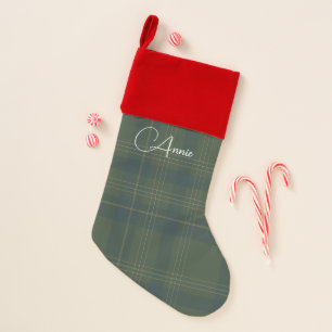 Personalized Green Buffalo Plaid Christmas Stocking