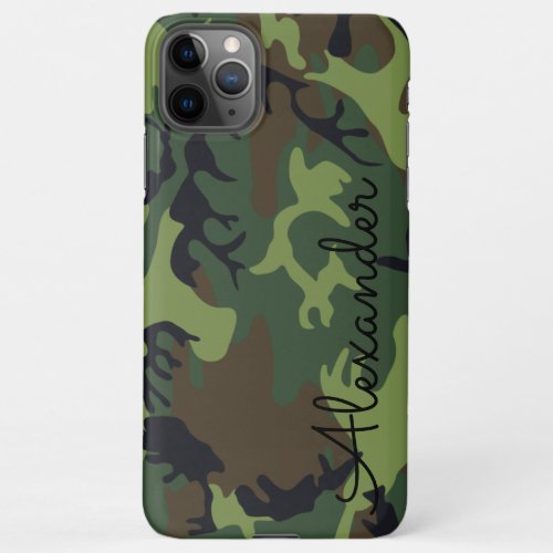 Personalized Green CAMO Camoflauge BUDGET iPhone 11Pro Max Case