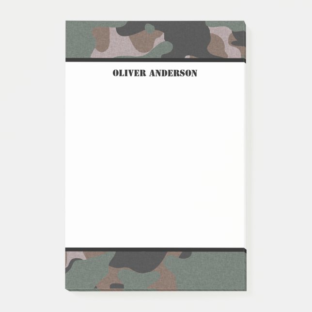 Personalized Green Camo Notes (Front)