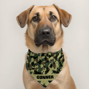 Personalized Green Camo Pet Bandana Collar