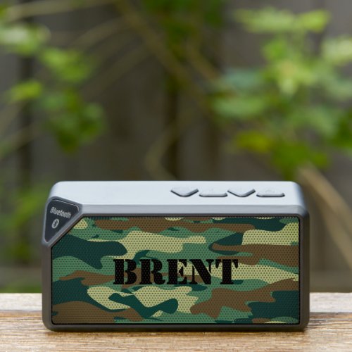 Personalized green camouflage Bluetooth speaker