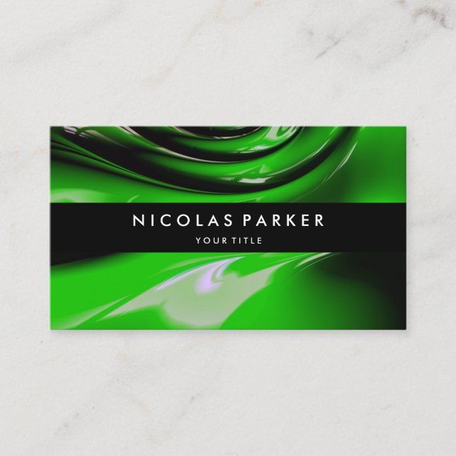 Personalized Green Car Paint Modern Elegant Business Card (Front)