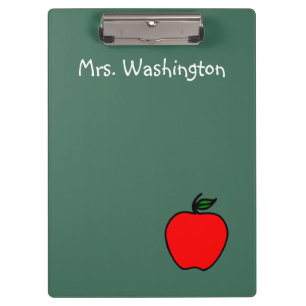 Personalized Green Chalkboard Teacher Clipboard