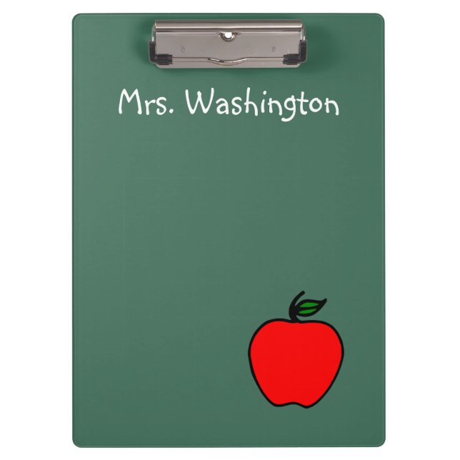Personalized Green Chalkboard Teacher Clipboard (Front)