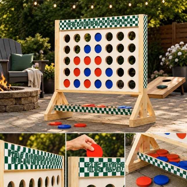 Personalized Green Checkerboard Fast Four (Creator Uploaded)