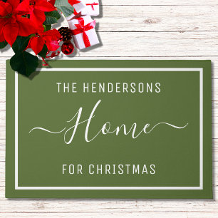 Personalized Green Christmas Doormat