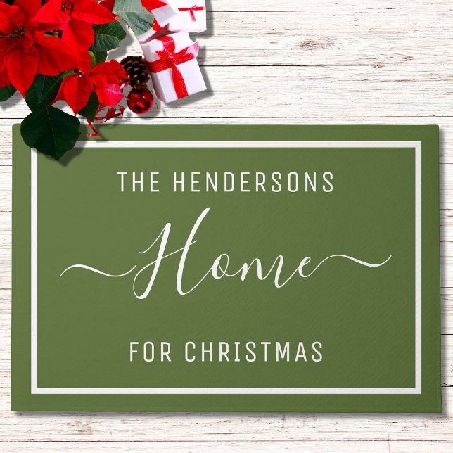 Personalized Green Christmas Doormat (Creator Uploaded)