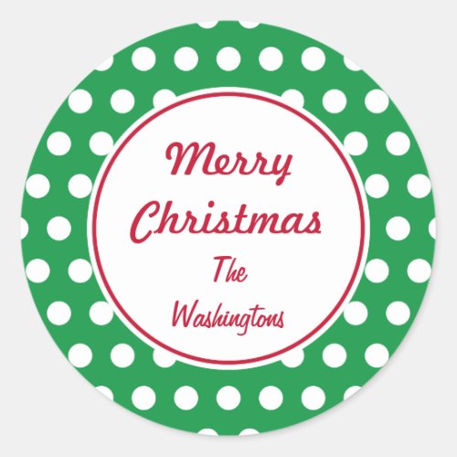 Personalized Green Christmas Stickers