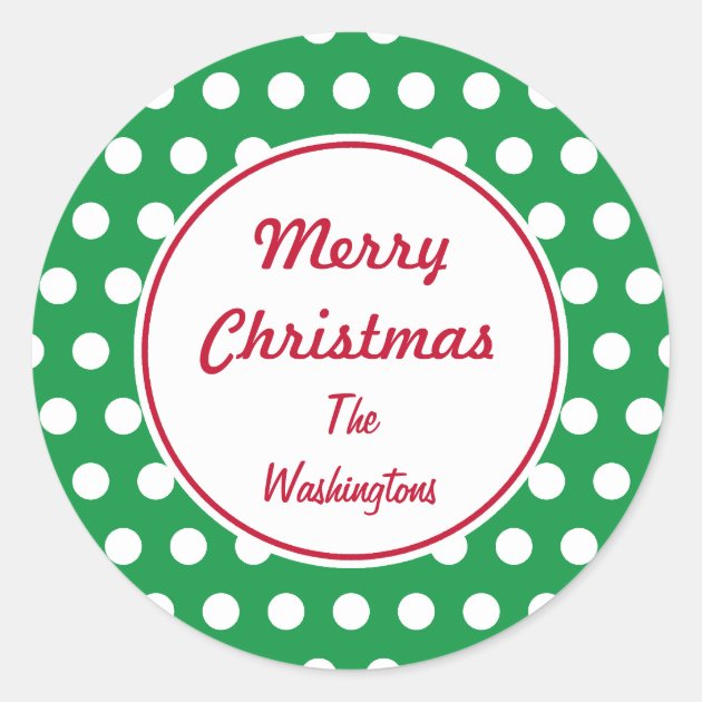 Personalized Green Christmas Stickers