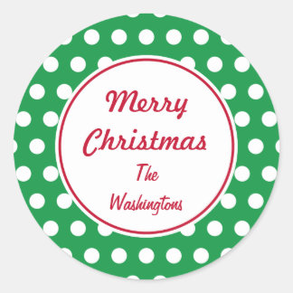 Personalized Green Christmas Stickers