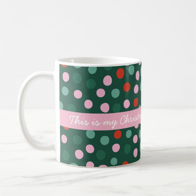Personalized Green Christmas Template Mug (Left)