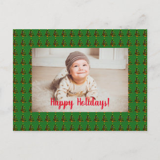 Personalized Green Christmas Tree Postcard