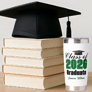 Personalized Green Class of 2026 Graduation Insulated Tumbler