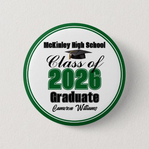 Personalized Green Class of 2026 Graduation Party
