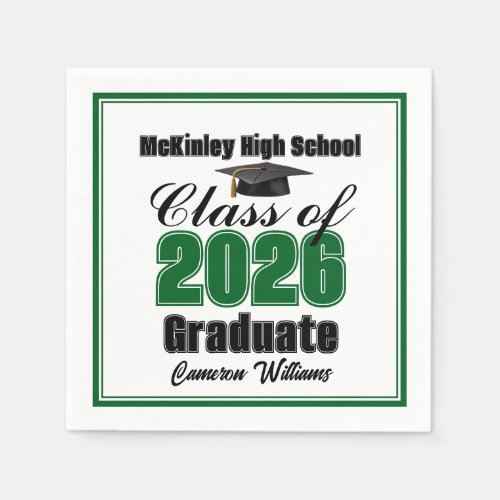 Personalized Green Class of 2026 Graduation Party