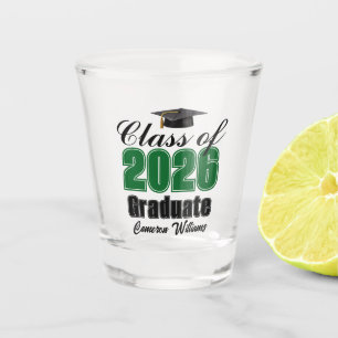 Personalized Green Class of 2026 Graduation Party Shot Glass