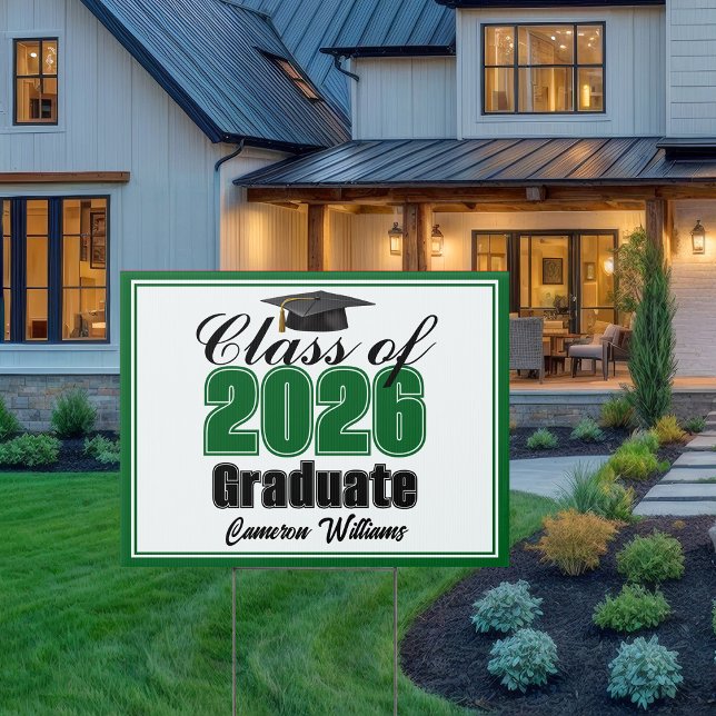 Personalized Green Class of 2026 Graduation Yard Sign (Creator Uploaded)