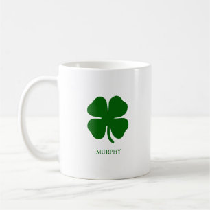 Personalized Green Clover Coffee Mug