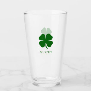 Personalized Green Clover Glass