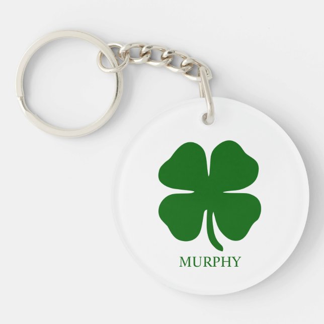 Personalized Green Clover Keychain (Front)
