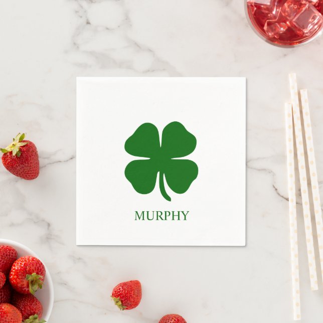 Personalized Green Clover Napkins (Insitu)