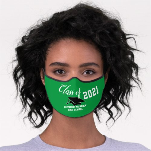Personalized Green Covid Graduation Ceremony Premium Face Mask
