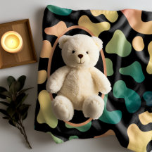 Personalized Green Cow Print Sherpa Blanket