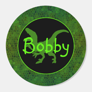 Personalized Green Dinosaur  Classic Round Sticker