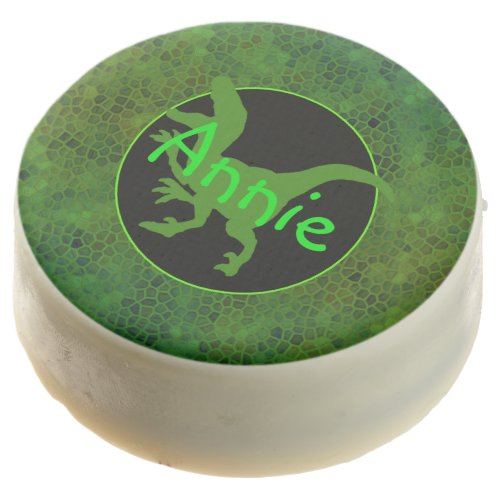 Personalized Green Dinosaur Hide Chocolate Covered Oreo