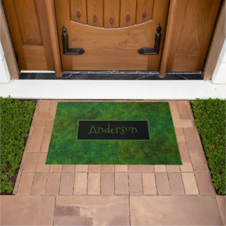 Personalized Green Dinosaur Hide  Doormat