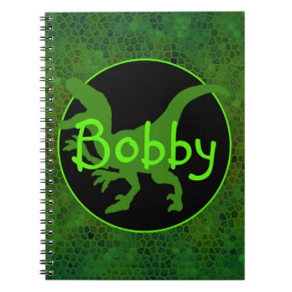 Personalized Green Dinosaur Hide Notebook