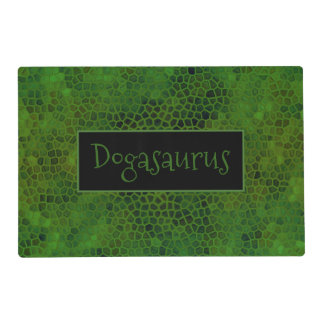 Personalized Green dinosaur Hide Placemat