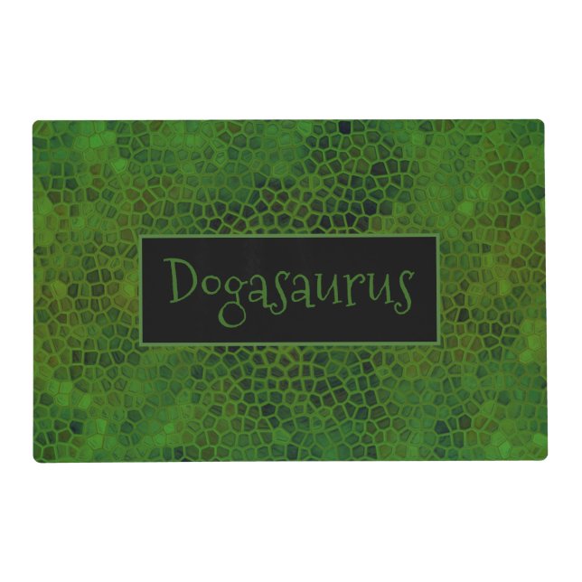 Personalized Green dinosaur Hide Placemat (Front)