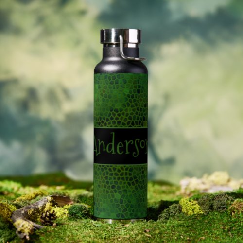 Personalized Green Dinosaur Hide  Water Bottle
