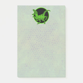 Personalized Green Dinosaur Post-it Notes