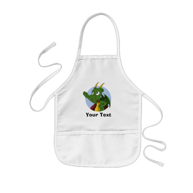 Personalized Green dragon cartoon  Kids' Apron (Front)